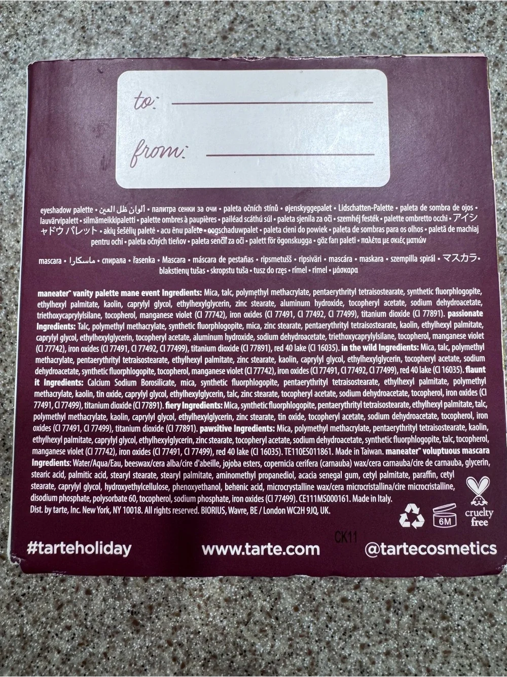 tarte palette six